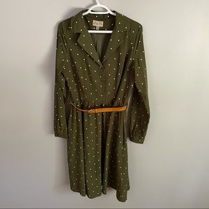 Vintage style belted shirt dress